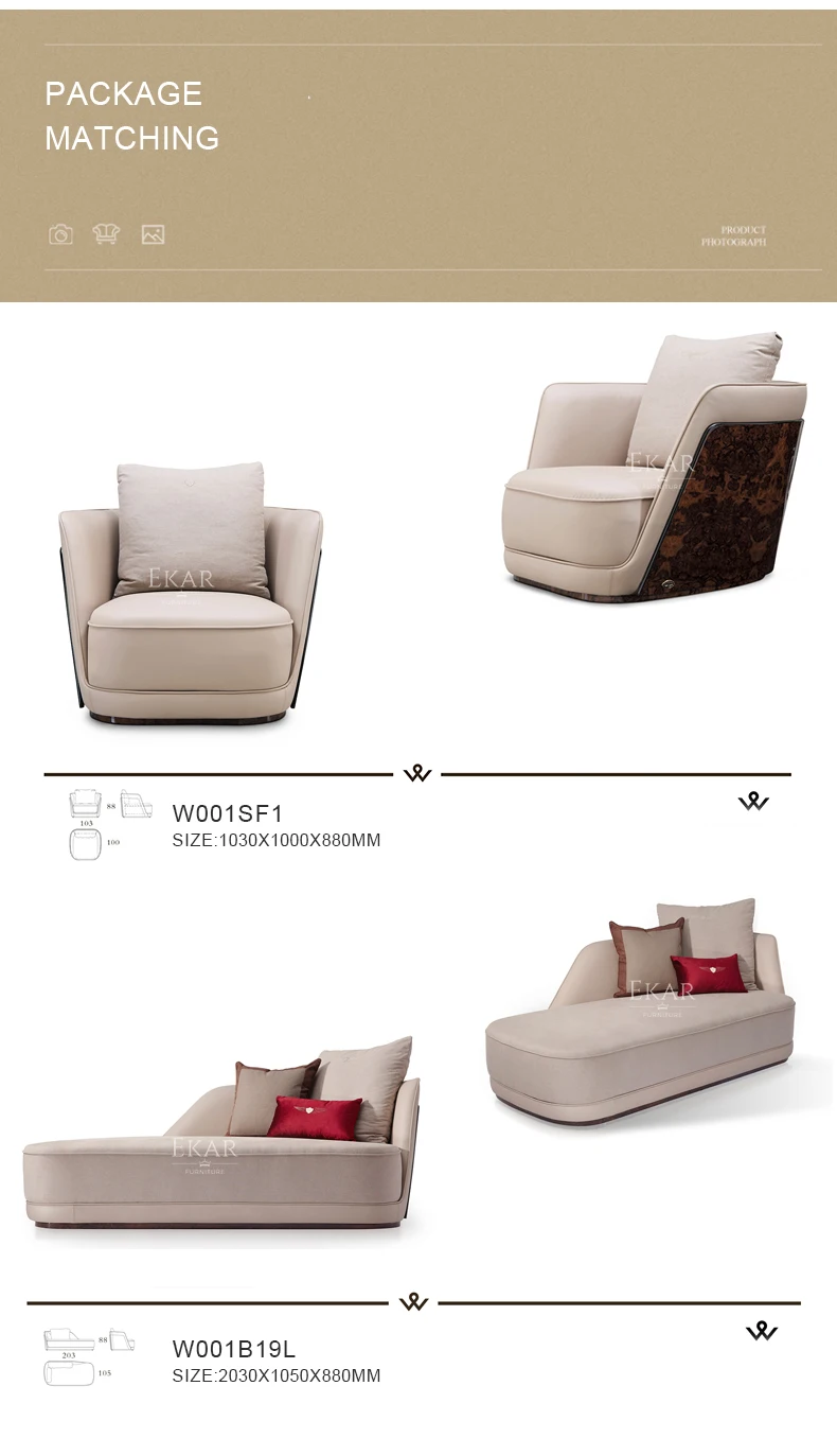 Italian Design High-End Villa Leather Royal Sofa Set - Luxury Modern Living Room Elegance details