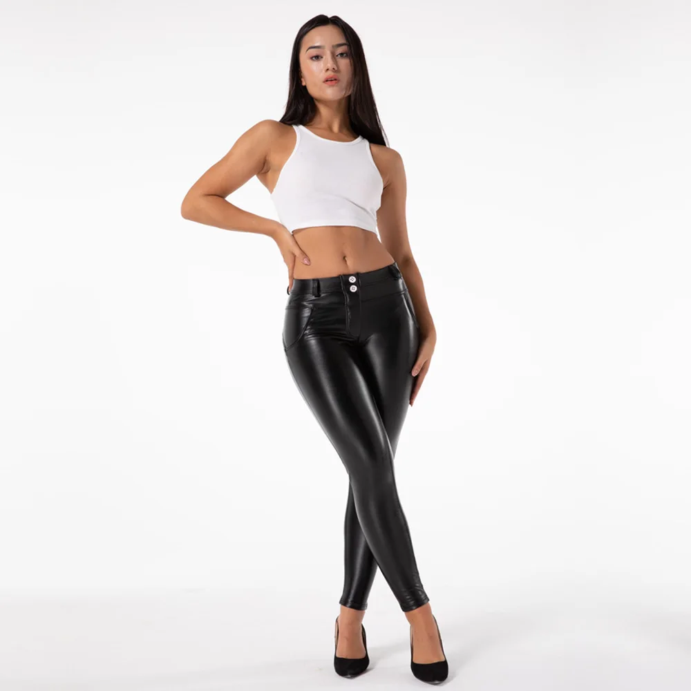 Royal Wolf Yoga Pants Manufacturer Black Yoga Pants Wholesale Women Tights Pu Leather Yoga
