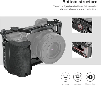 Hot Sale SmallRig Cage Camera Cage with Silicone Handgrip & Cold Shoe Small Rig Camera Cage for A6100, A6300, A6400-3164 product image