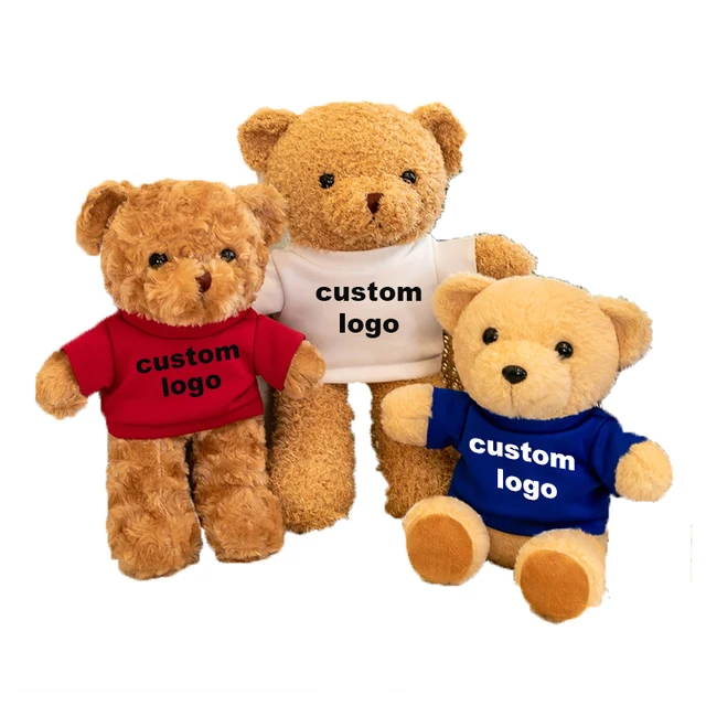 QBY QBY Payment link Factory Wholesale stuffed animal blank sublimated teddy beartT-shirt customized teddy bear logo plush toy