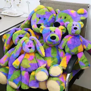 Easter Holiday Plush Toy Bunny Rabbit Stuffed Toy Rainbow Rabbit