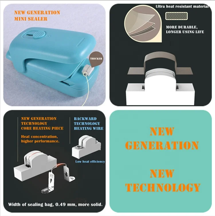 BETTER Household Handheld Sealing Packing Machine 2 in 1 Portable Mini Slide Heat Sealer