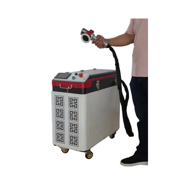 100W/200W/300W Fiber Pulse Laser Cleaning Machine Rust Removal on Metal Aluminum Easy to Operate for Stone Stainless Steel Wood