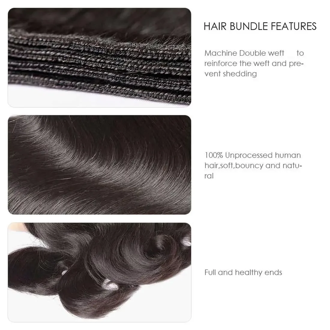 Body Wave Human Hair Bundles Brazilian 100 Human Hair Full Thick Bundles 14-30 Inch_voghion.com