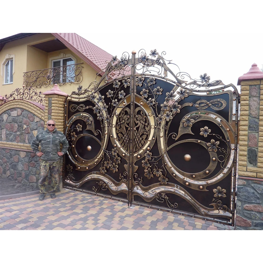 Gates Driveway Iron Pipe Door Design Modern Main High Quality Wrought Iron Gate Designs Simple Aluminum Gate for Villa