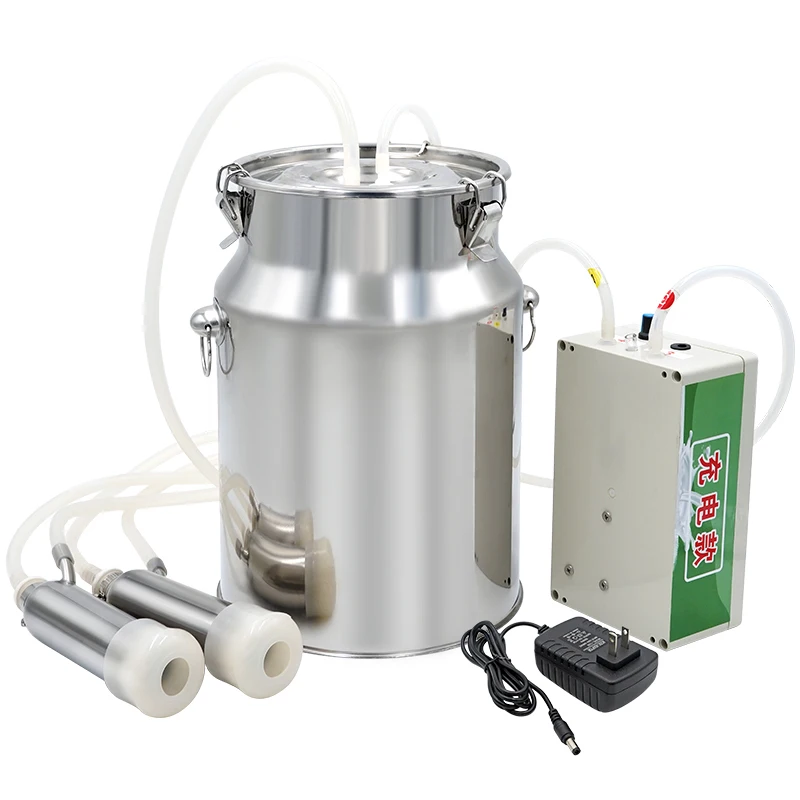 Portable 10L Operated Battery Rechargeable Single Cattle Cow Milking Machine With Pulsating Speed Adjustable  for Poultry Animal