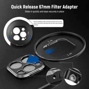 Neewer PA083 17mm Thread Lens Mounts Black Mobile Phone Cases for Phone 16 Pro detail image