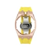 rose gold stainless steel case+yellow silicone band