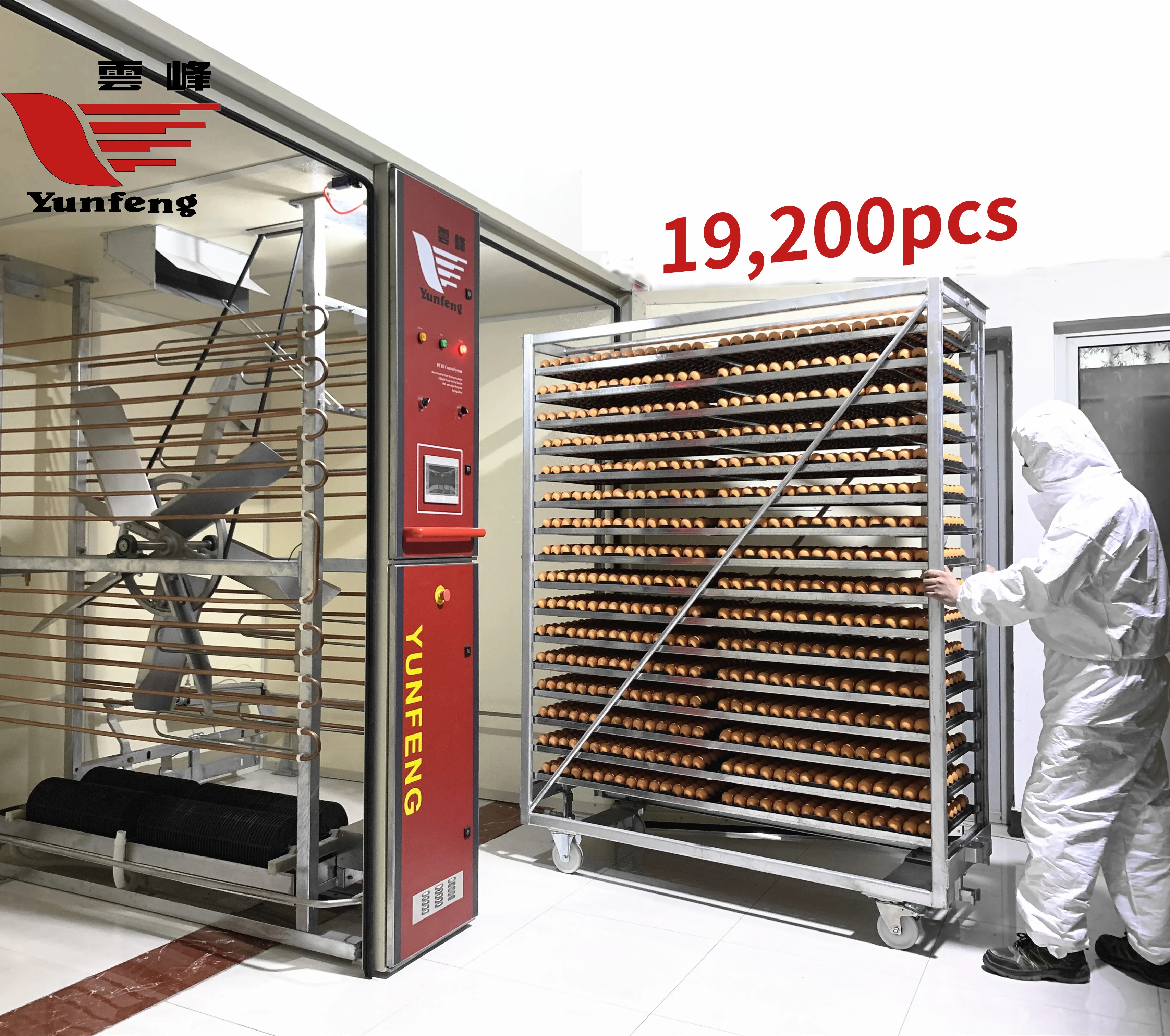 YFDF-192 Large Capacity Automatic AC/DC Egg Incubator CE Certified Hatching Machine Chicken Duck 19200 Eggs New Poultry Farms