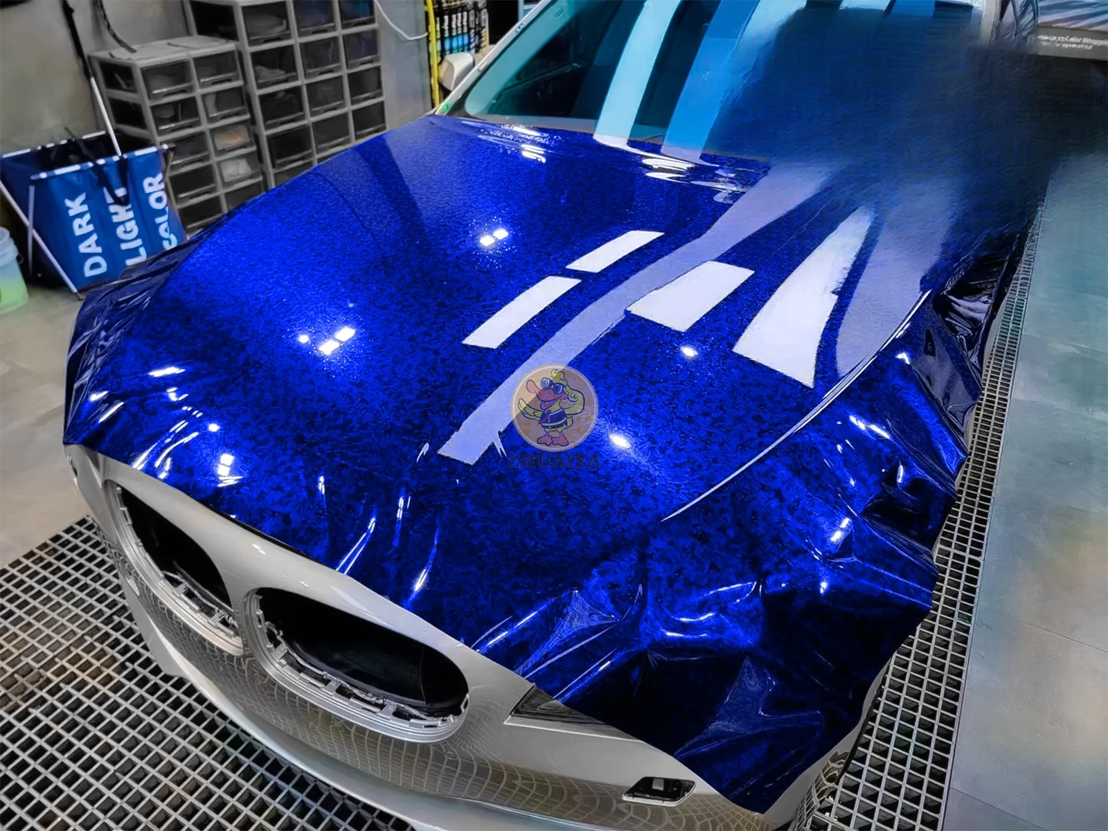 Super Glossy Blue Carbon Fiber Car Wrap Vinyl Wrap Stickers Roll Film Car Body Film For