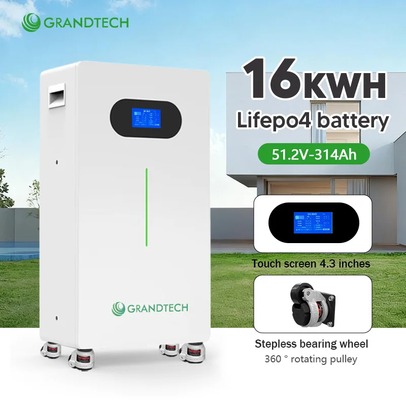 Bac Bataireí ESS Arda Cáil Lifepo4 Lithium Iron Phosphate 51.2V 48V 200ah 314ah 10kwh 5kwh 20kw 16kwh le haghaidh Tigh, Suiteáilte ar Bhalla