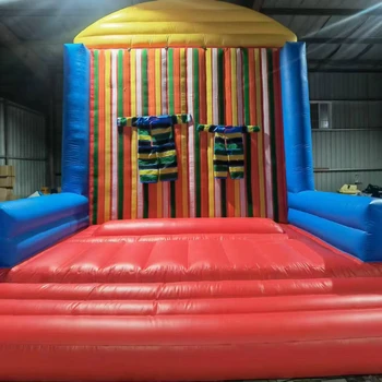 Commercial Inflatable Sticky Wall Sport Game With Paste Clothes Inflatable Climbing Wall Inflatable Interactive Game For Party