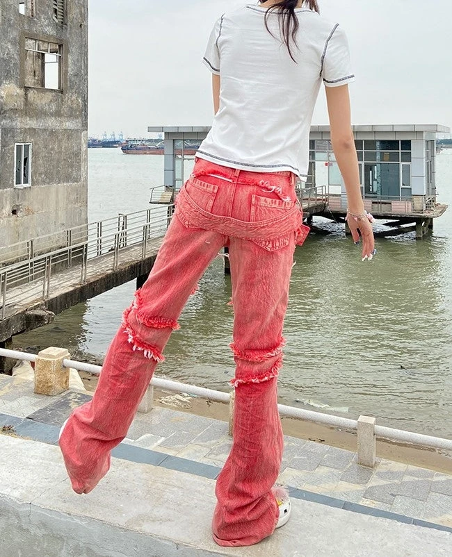 Ripped Jeans Denim And Red Outfits Save Big On Bulk Mens Ripped