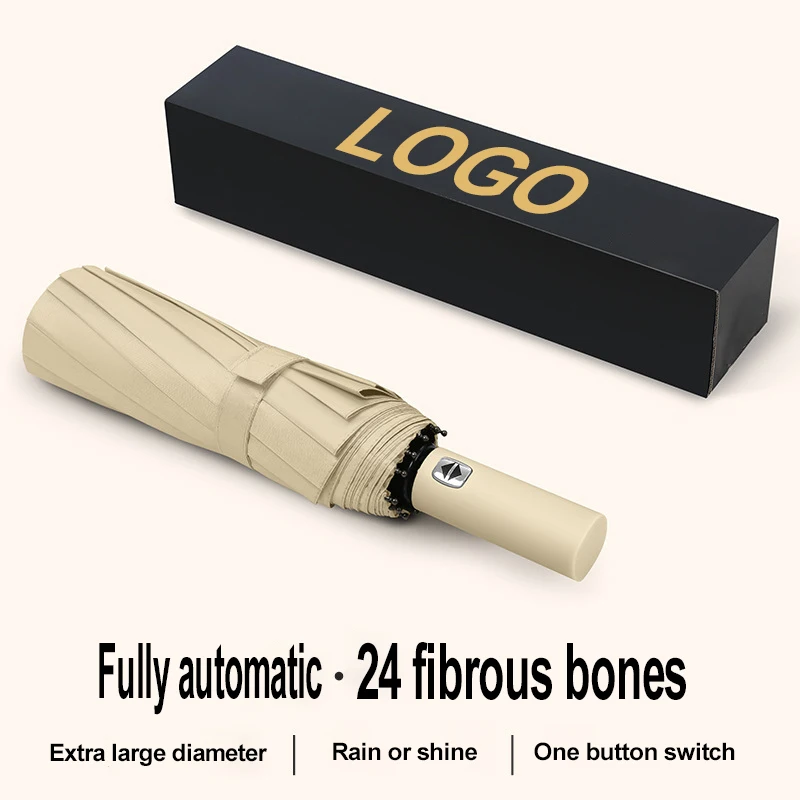 Custom Logo 12K Auto Open Double Bones Umbrella Design for Business & Rain Protection Regenschirm Rain Gear Ombrello