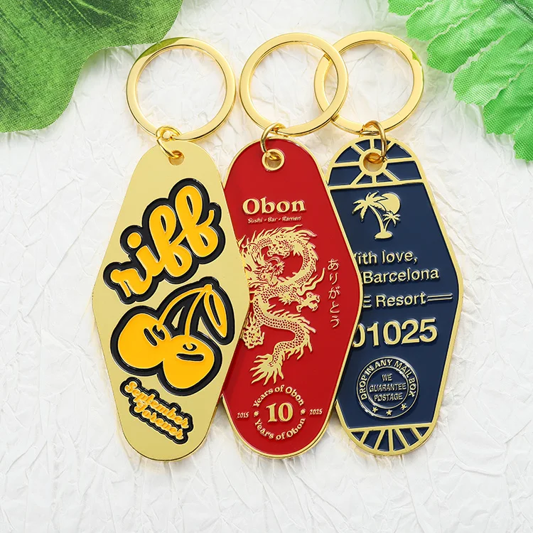 Hotel Key Rings Designs Hot Motel Keychain Metal Zinc Alloy 3 Colours Enamel Key Chain Custom ...