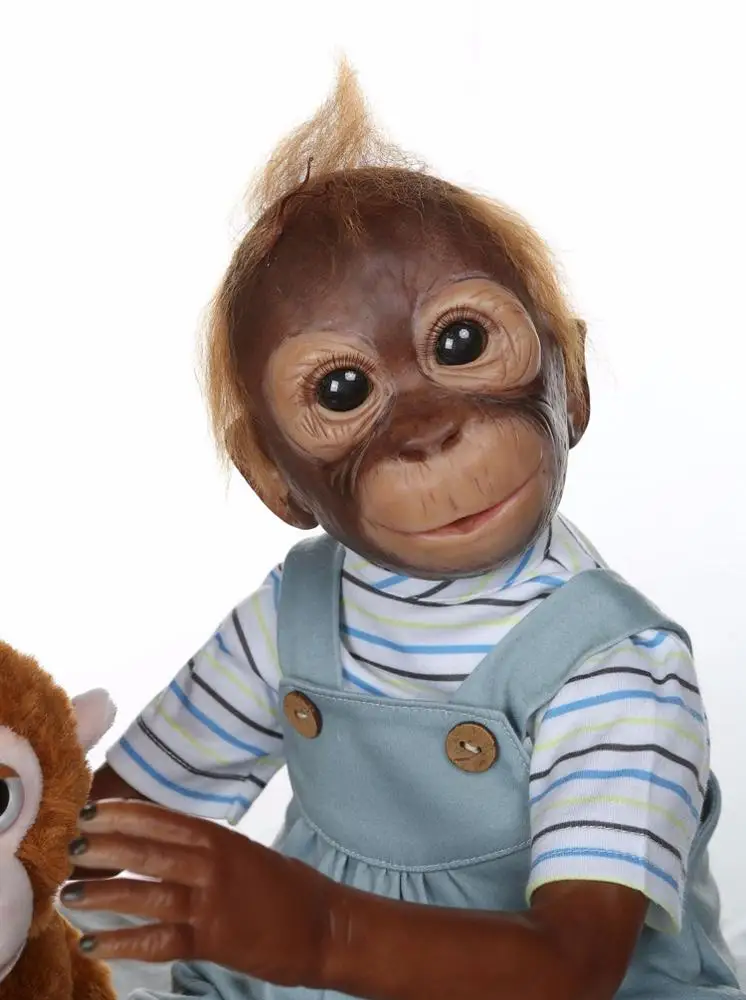 NPK New 21inch 52CM 100% handmade reborn Monkey very soft silicone vinyl  flexible Collectible art doll| Alibaba.com