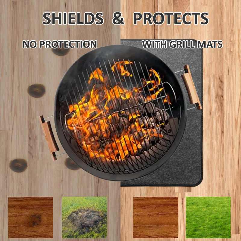 Grill Bbq Matte Under The Grill Mat Fire Pit Mat Floor Mat To Protect