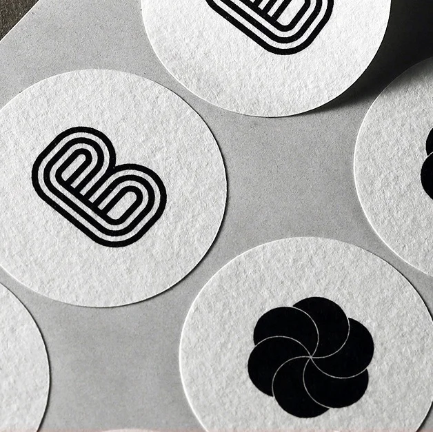Custom Printed Textured Linen Sticker Embossed Label Matte Circle Bump Beige Pure White Sealing Logo Brand