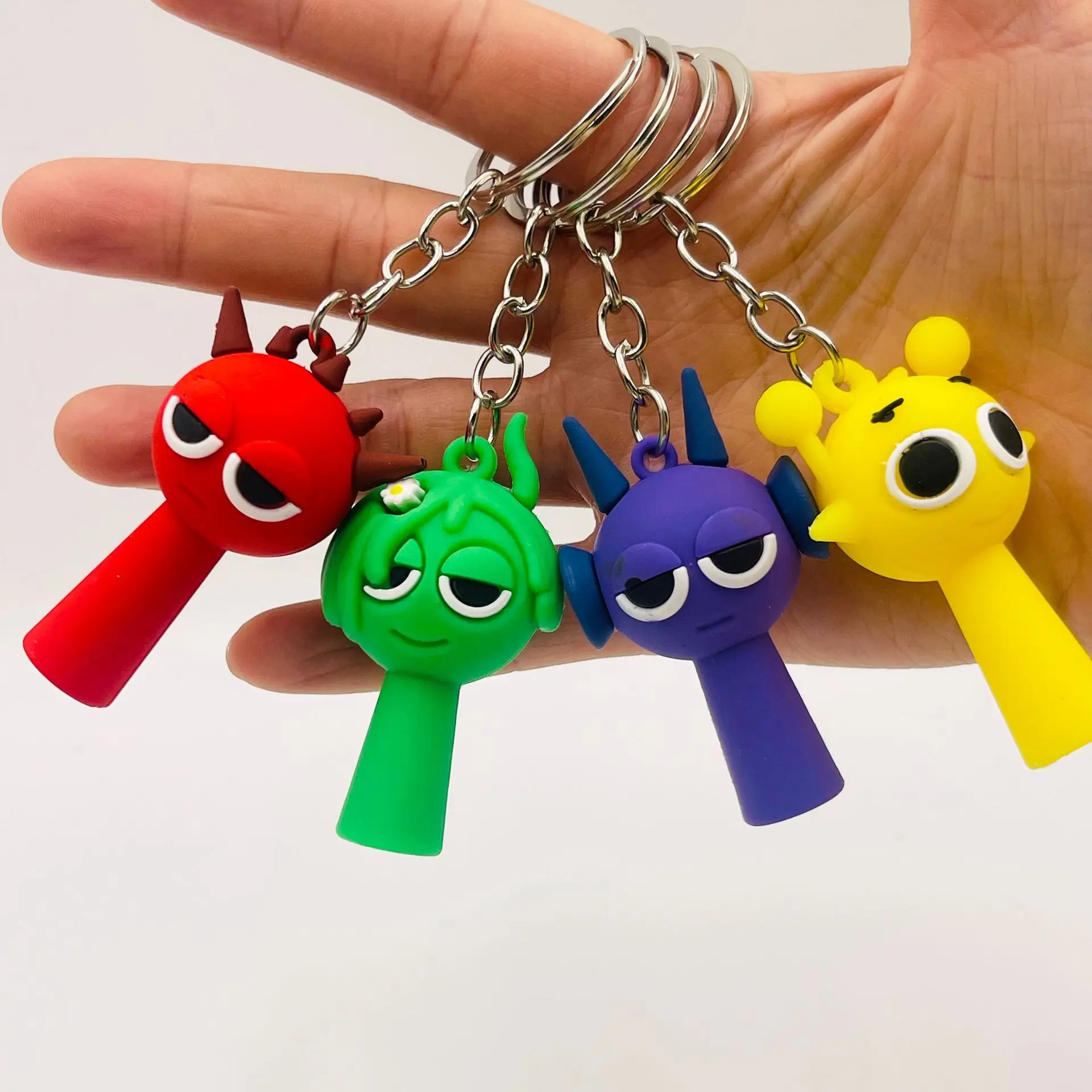 Incredibox Game Gray Labubu Sprunki Wenda Sprunky Keychain