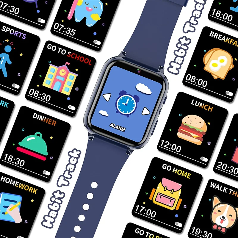 Cheap School Sports Tracking Student Kids Touch Wrist Watch Children Voice Recorder Digital Kids Smart Watch With Games 2024