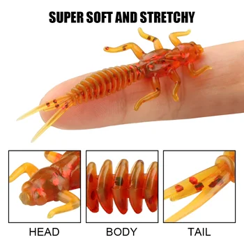 Spinpoler Fishing Lure Larva Soft Bait 60mm 1.4g Artificial Worm PVC Wobbler Bass Trout Plastic Swimbait Freshwater Tackle – Soft Lure – view 4