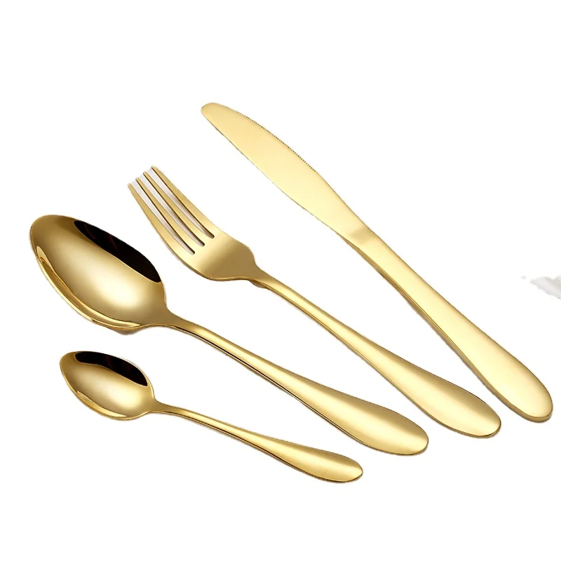 Hot Sell PVD Plated Stainless Steel Cutlery Set Restaurant