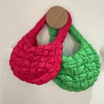 New large spring summer Fashion Soft Puffer Clouds Cute Shoulder Bags Cotton Padded Women Quilted Sling Down Tote bag for women