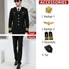Black coat+pants+4 accessories