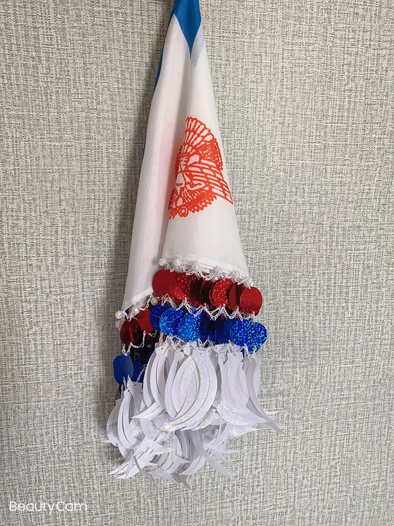 Customized 50*50cm Twinkling Multi-Shiny Sequin Print Square Flag for  Wedding Assyrian Yalikhta Handkerchief Decoration