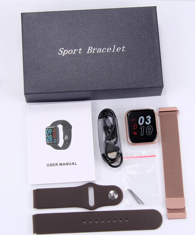 Double Strap P80 Smart Watch Full Touch Screen Sport Fitness Heart Rate