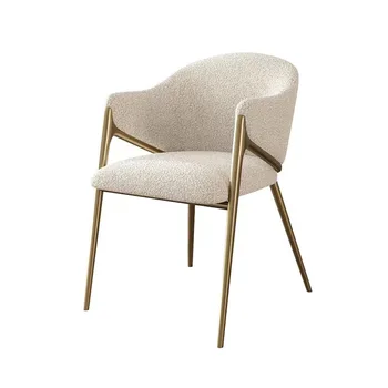 Wholesale modern minimalist design hotel restaurant furniture stainless steel dining chairs living room chairs lamb's wool home