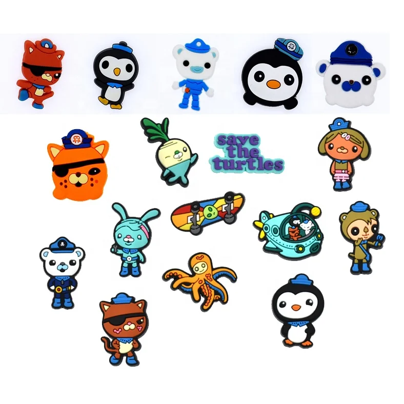 New Design Factory Direct Sales Rainbow Cartoon Shoe Accessories Shoe Charms Wholesale Bulk PVC Shoe the Octonauts for Sandal