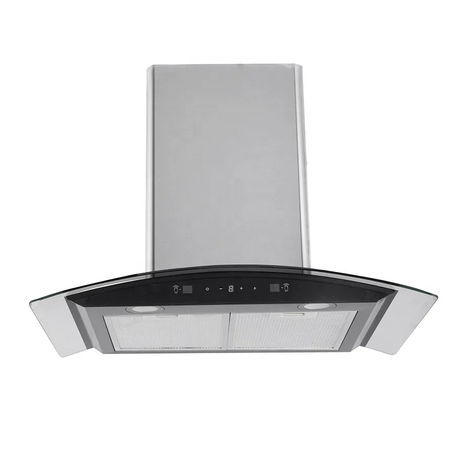 Greentec Chimney Auto Clean Range Hood Stainless Steel Black Wall