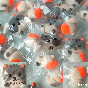 Trendy Cat-Shape Sour Fruit-Flavored Marshmallows High-Value Cute Cartoon Kids Snacks with Coated Decoration