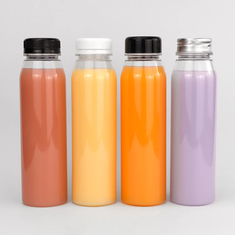 Custom 150ml 200ml 250ml 300ml 320ml 500ml Biodegradable  PET Plastic Fruit Juice Beverage Bottles for Packaging