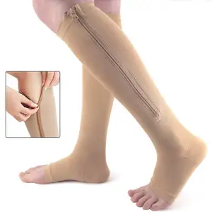 Athletic Compression Zipper Socks Long Calf Compression Sweat Socks