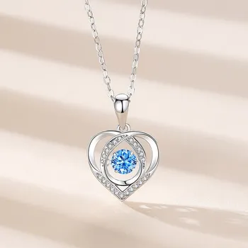 925 Silver Beating Love smart Necklace Wish vibrato tiktok gift heart shaped Wholesale Fashion Jewelry