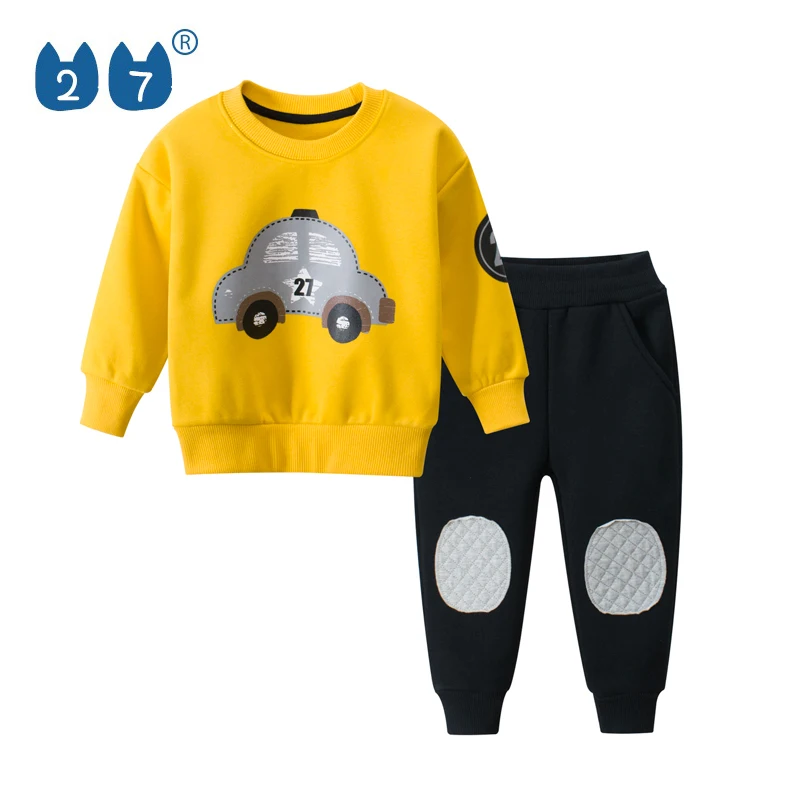 Современный осень зима тепло одежда модный дизайн обувь для мальчиков с длинным рукавом флис комплект