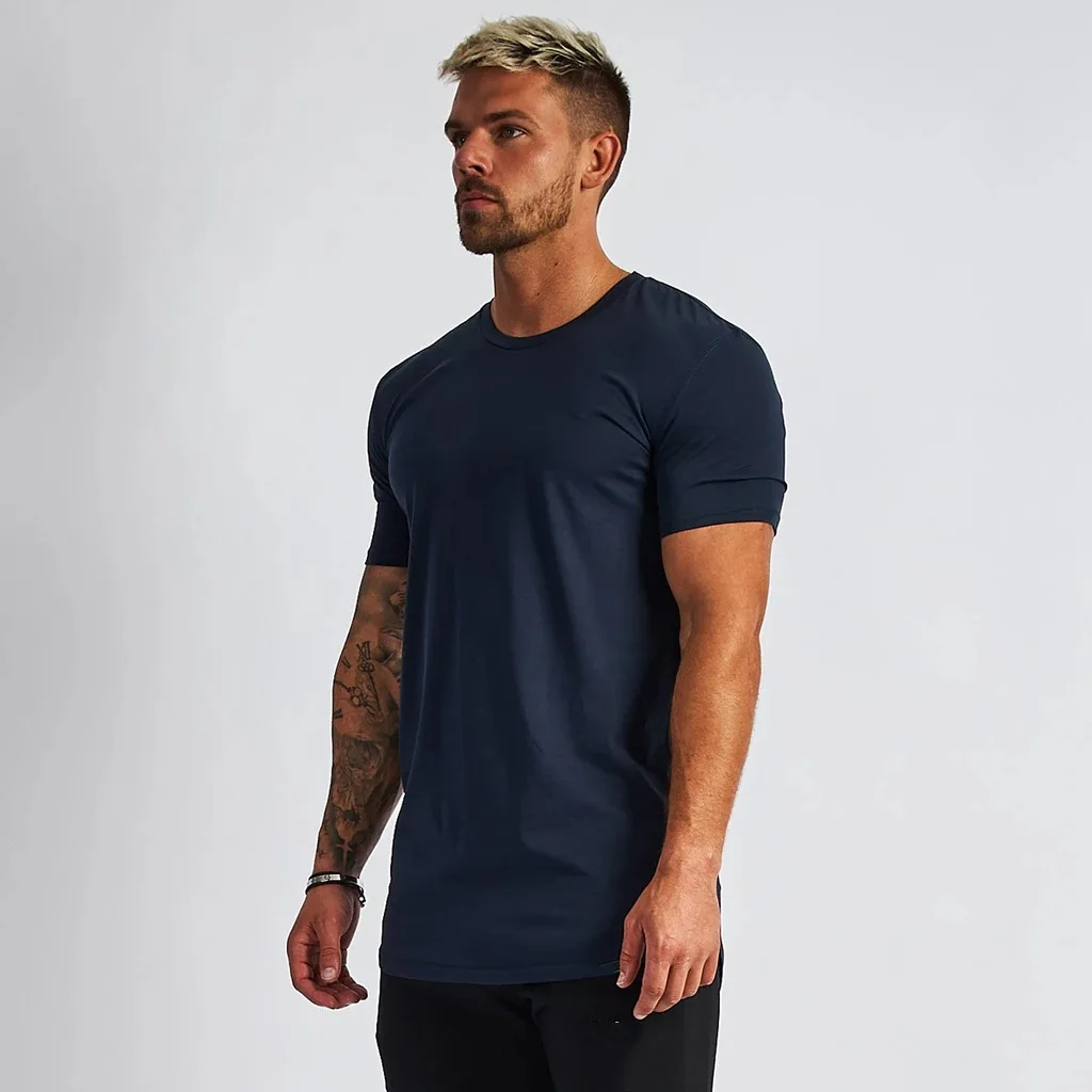 High Quality Workout T Shirts Activewear Fit 95% Cotton Plain sport Men's Cotton Spandex T-Shirt