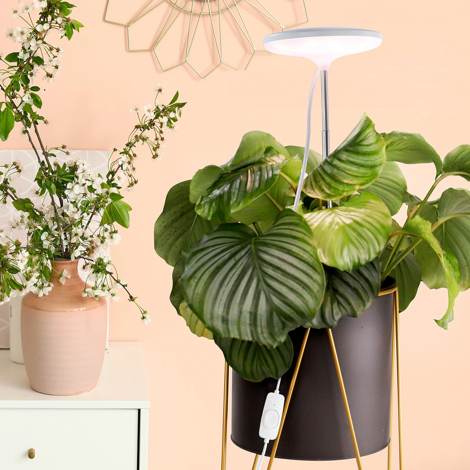J&C Planter Mate 14w Wifi Indoor Grow Light Umbrella Grow Led Indoor Gardening Lights google Assistant Connected