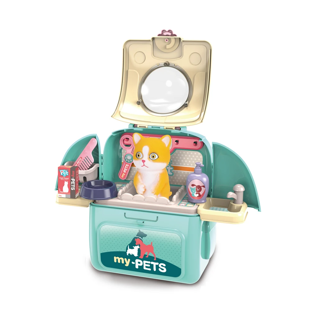Комплект для ухода за домашними животными, рюкзак для ветеринара, игрушки для собак, кошек, детский докторский набор для подарка | Набор для ухода за домашними животными