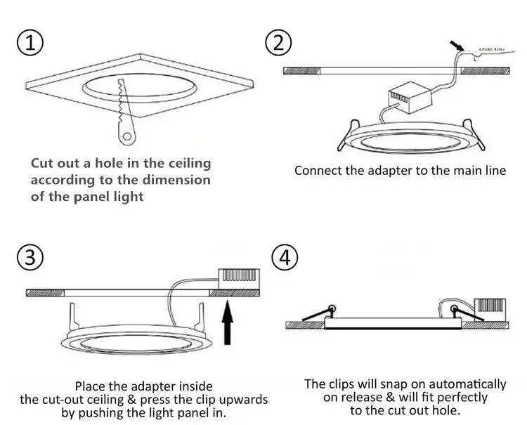 Modern LED Panel Downlight for Indoor Lighting Square Fastener Fireproof and Heat Insulation for Metal Ceilings for Mall Use