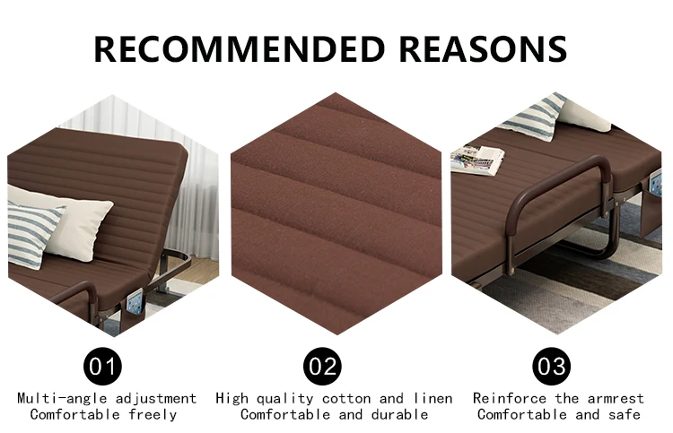 Comfortable Design High Quality Multifunctional Home Wrought Iron Folding Sofa and Bed