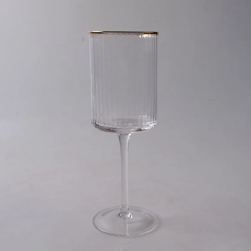Gold Edge clear Ripple champagne Wine Glass
