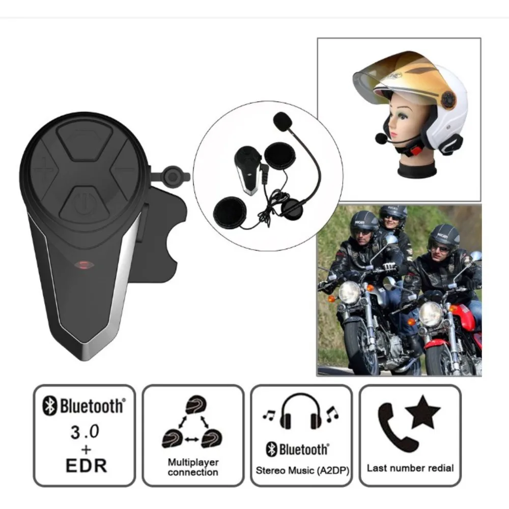 Bt-S3 1000M Motorcycle Helmet Headset Waterproof Intercomunicador