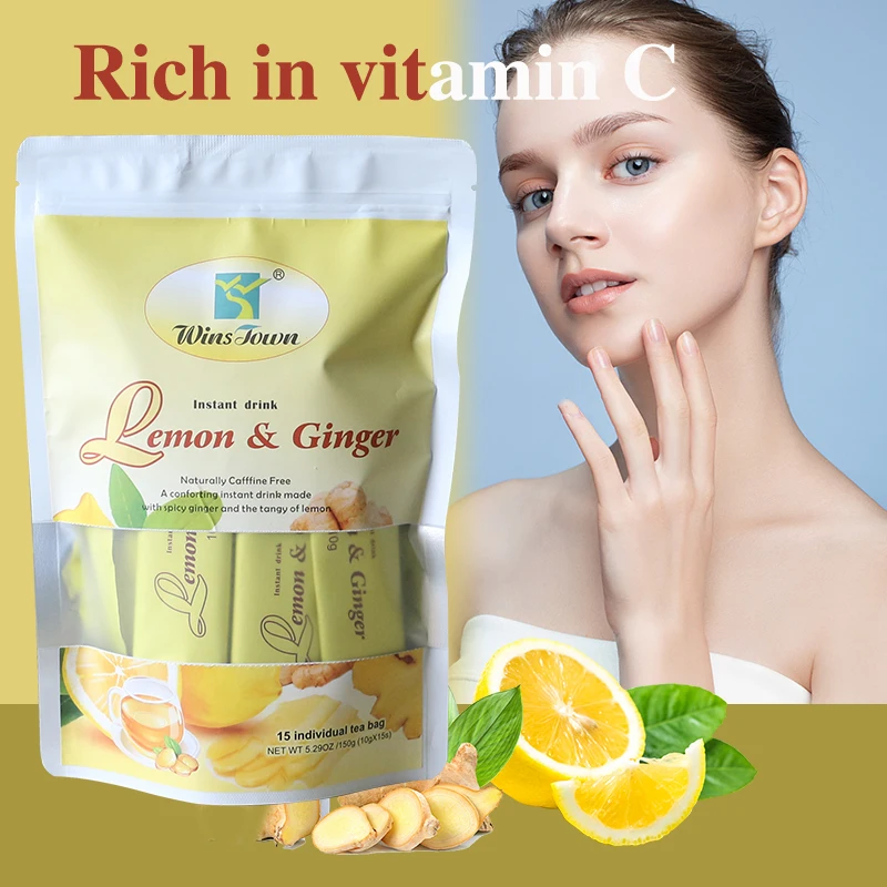 Vitamine Citroen Gember Smaak Instant Honing Gember Thee Poeder Voor Warme