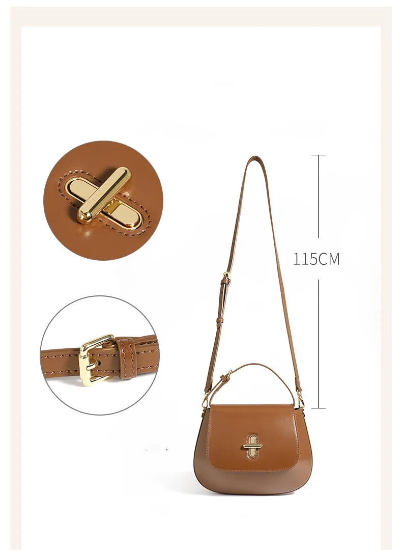 New Luxury Genuine Leather Small Women's Bag Design Fashion Cowhide High Quality Women's Handbag Crossbody Shoulder Bag