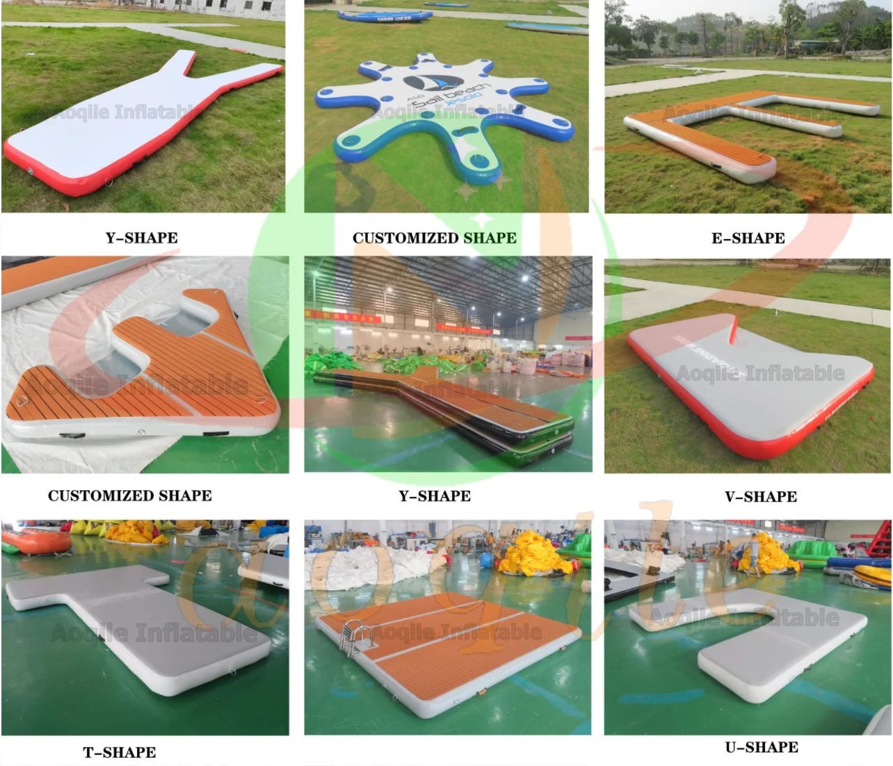 Plataforma flotante inflable de ocio con tienda, muelle de isla flotante inflable de agua de verano, nuevo diseño