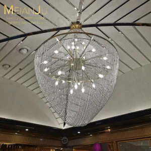 Luxury K9 Crystal Artistic Classic Hotel Villa Lighting Custom Project Solution Premium Pendant Chandelier Masterpiece