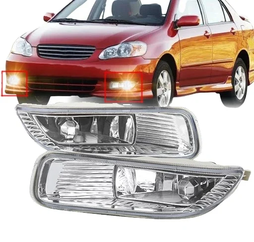 Auto Lighting System Chrome Housing Clear Lens Fog Lights For 2003 - 2004 Toyota Corolla 2003 fog lamp foglight